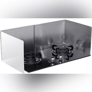 2 Pcs Stainless Steel Foldable 2 Sided Splatter Guards for Stove 11 x 15.5 Inch